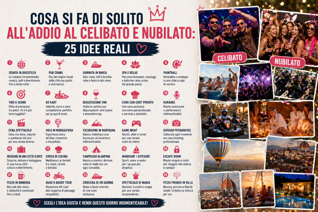 cosa si fa di solito all'addio al celibato e nubilato