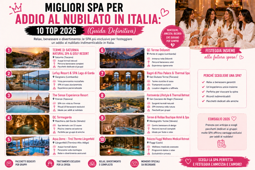 Migliori SPA per Addio al Nubilato in Italia